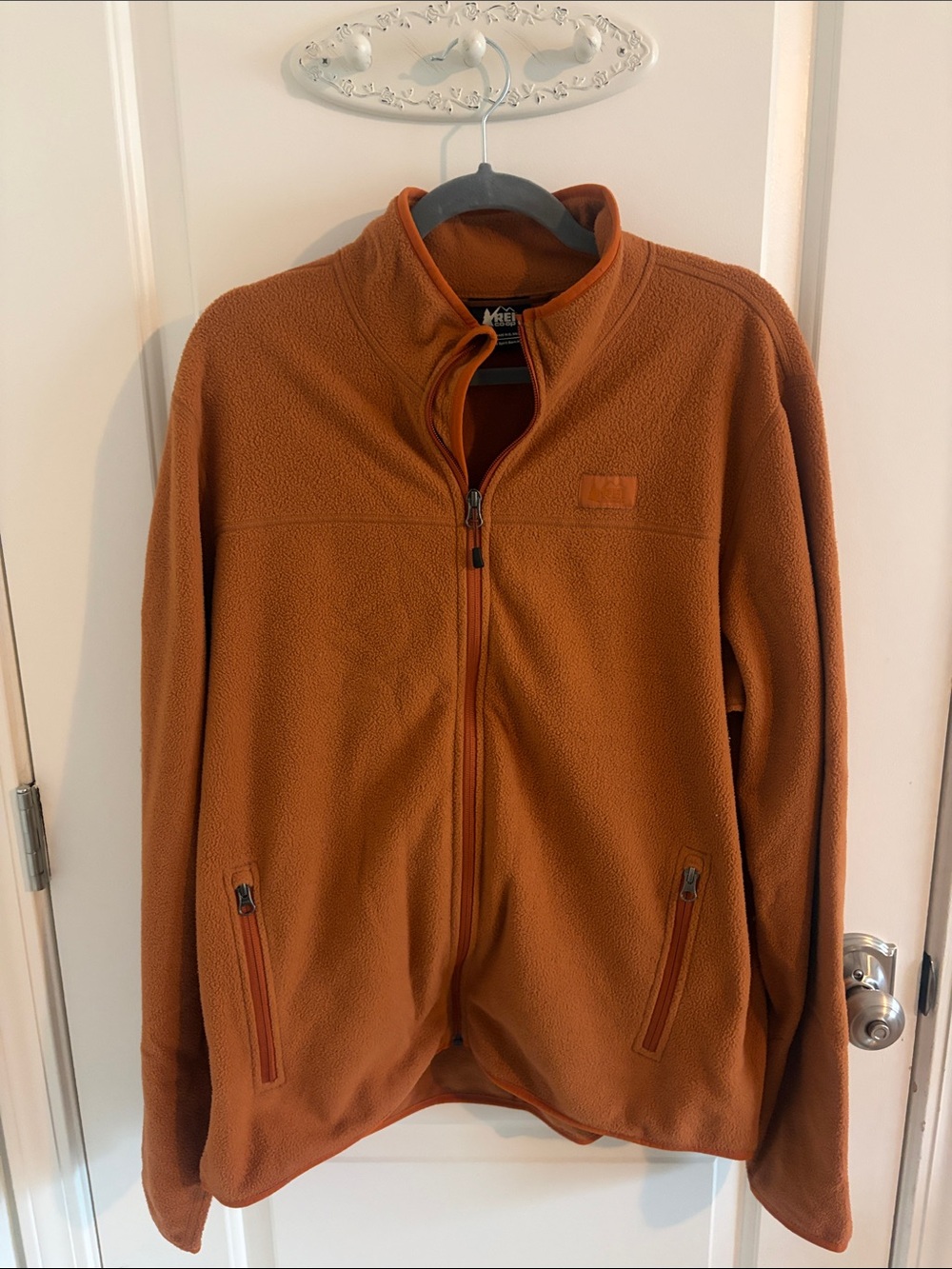 REI Men's Burnt Orange Full-Zip Fleece Jacket